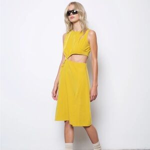 PELICANO YELLOW CUT-OUT DRESS